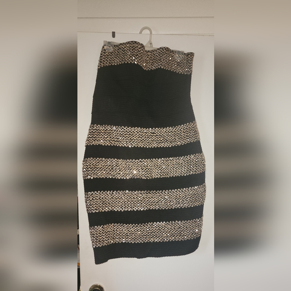 Black Dress with Gold sequins, XL